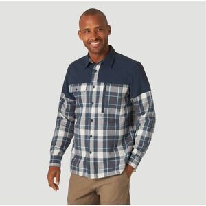 Men's Wrangler x ATG Overlay Plaid Flannel SZ LG Fall Winter Outdoorsy Rugged